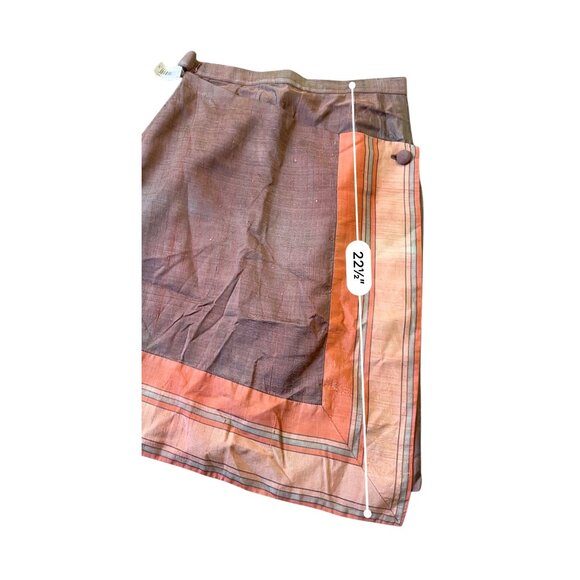 Y2K ARC Skirt Womens JR 5/6 Brown Orange Knee Length Mod Artsy Indie Boho - Picture 9 of 9
